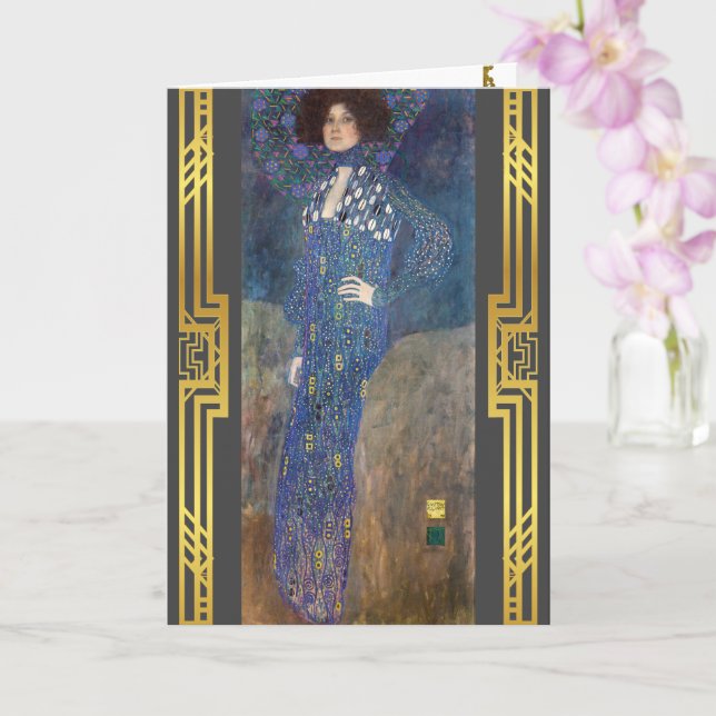 Carte Klimt Restored Portrait Emilie Floge Painting (Orchidée)