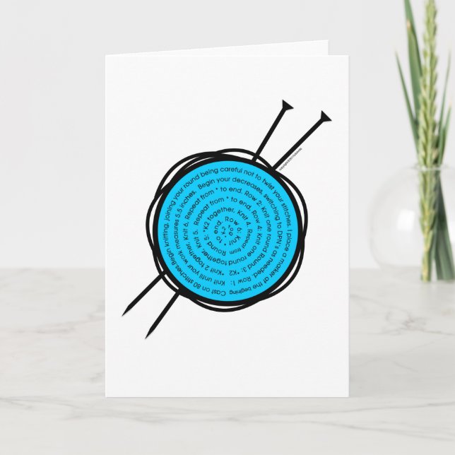 Carte Knitting Card, knitting greeting card (Devant)