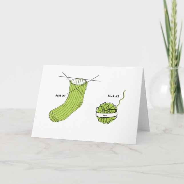Carte Knitting Greeting Card, Knitting Card (Devant)