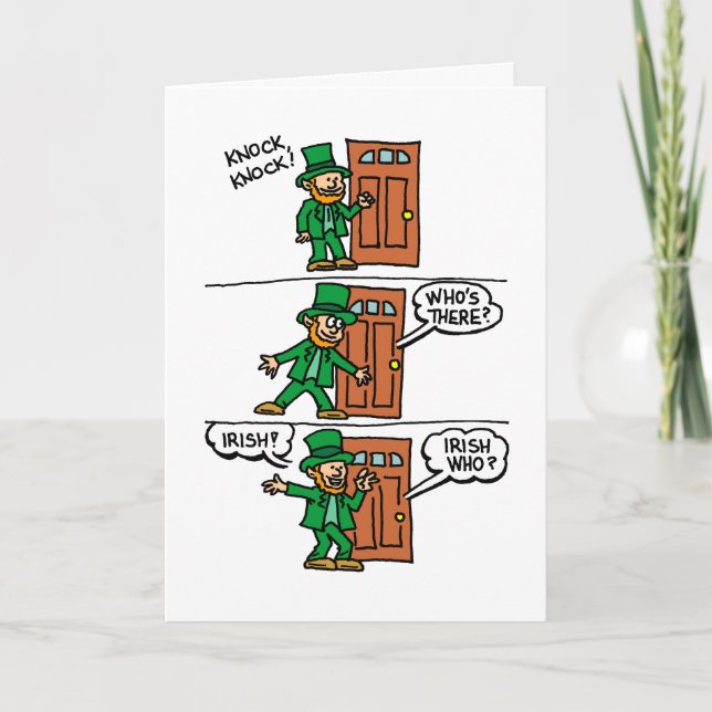 Carte Knock Knock Happy St Patrick's Day Card (Devant)