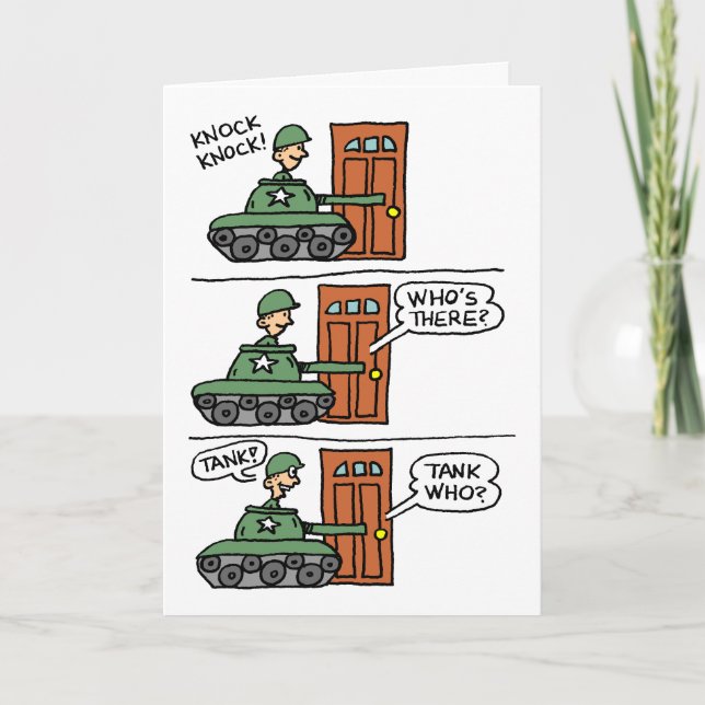 Carte Knock Tank You Veterans Day Card (Devant)