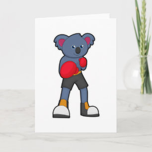Carte Koala à la boxe avec gants de boxe