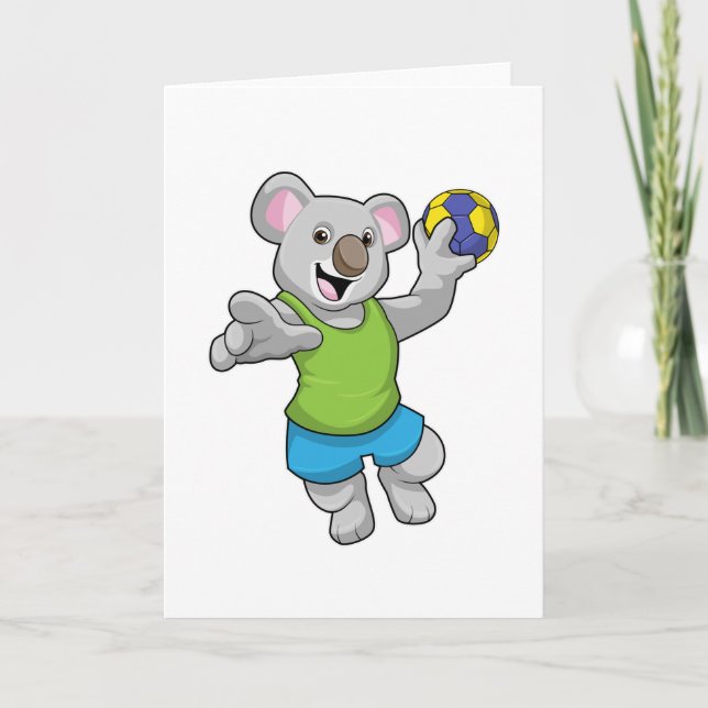Carte Koala avec sports de handball (Devant)