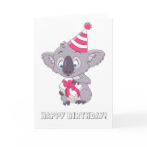 Koala avec un cadeau d'anniversaire