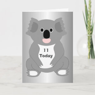Carte Koala Bear Personnalisé 11e anniversaire