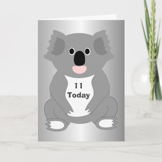 Carte Koala Bear Personnalisé 11e anniversaire (Devant)