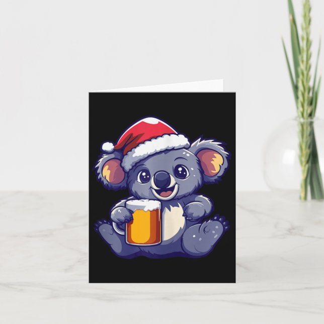 Carte Koala de Noël drôle avec bande dessinée (Devant)