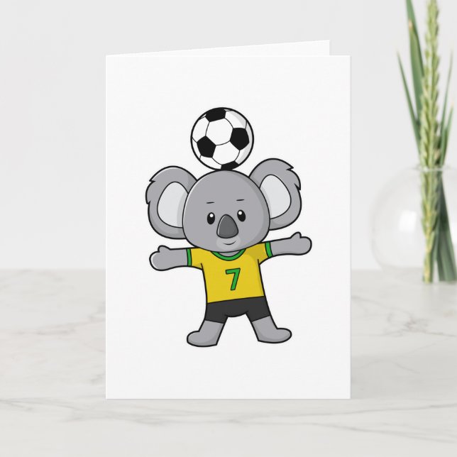 Carte Koala en tant que joueur de football avec ballon d (Devant)
