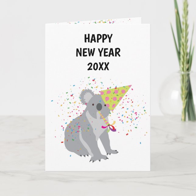 Carte Koala Fête - Animaux Vacances Nouvel An (Devant)