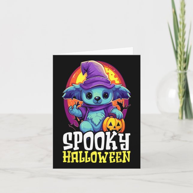 Carte Koala Halloween Trick Ou Treat Éffrayant Koala (Devant)