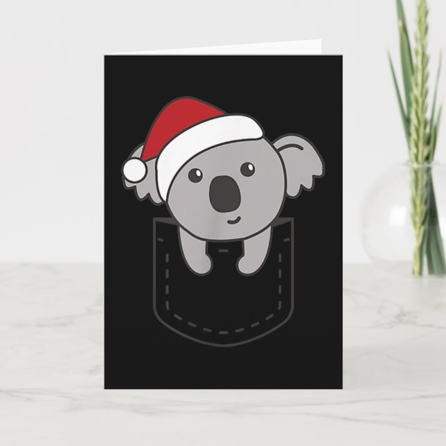 Carte Koala In Cket Christmas Cute Koala In Breast Cket  (Devant)