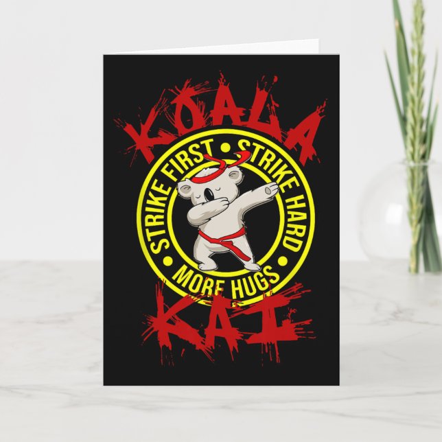 Carte Koala Kai Funny Karate Ninja Dojo Koala Hug More A (Devant)