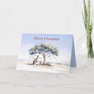 Carte Koala Kangourou Ornithorynque Noël Gommier Boules