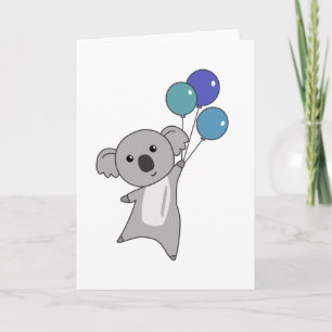 Carte Koala Mouches Avec Ballons Sweet Animaux Enfants
