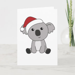 Carte Koala Noël Neige Animaux d'hiver Koalas