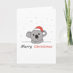Carte Koala Noël Neige Animaux d'hiver Koalas