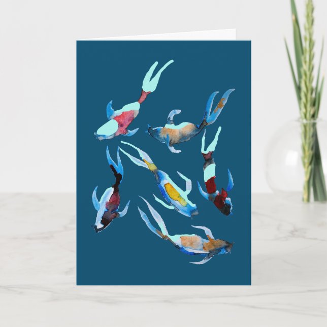 Carte Koi Fish aquarelle (Devant)