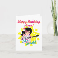 Kokeshi Doll Guitar Joyeux Anniversaire