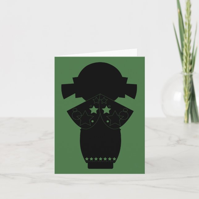 Carte Kokeshi Star Silhouette Note Card (Devant)