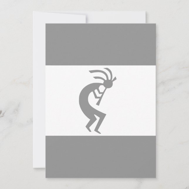 Carte Kokopelli argent blanc1 (Devant)