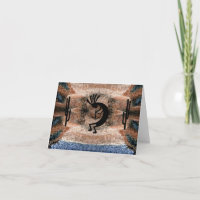 Kokopelli Mosaïque du désert sud-ouest Salutation