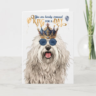 Carte Komondor Dog King pour un jour d'anniversaire drôl