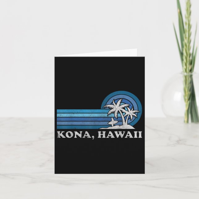 Carte Kona Hawaii Beach Famille Vintage Vacances d'été (Devant)