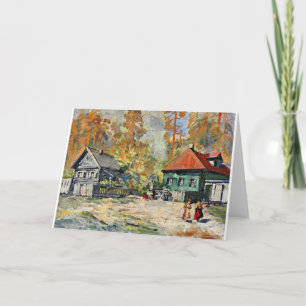 Carte Korovin - Automne dans un village russe