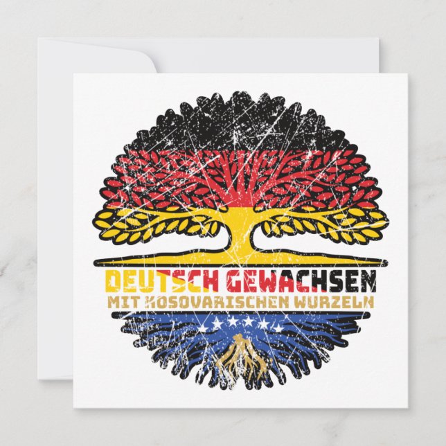 Carte Kosovo Kosovar Deutsch Deutschland Baum Racines (Devant)