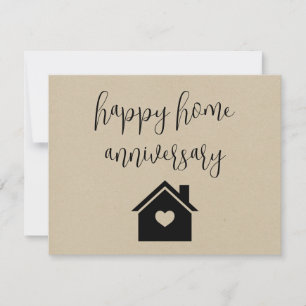 Carte Kraft Heart House Home Anniversaire