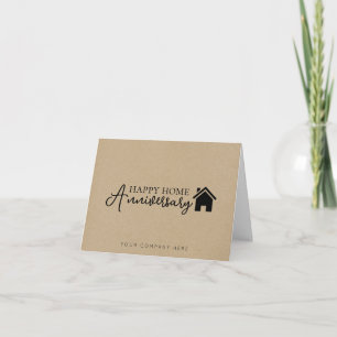 Carte Kraft House Script Home Anniversaire