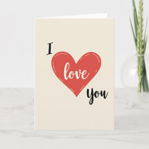 Carte Kraft Rouge Cœur Je T'Aime