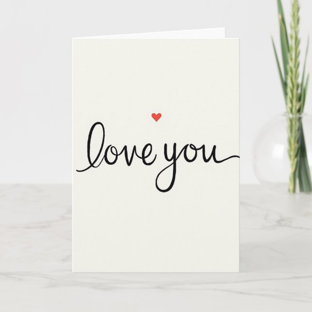 Carte Kraft Simple Love You (Devant)