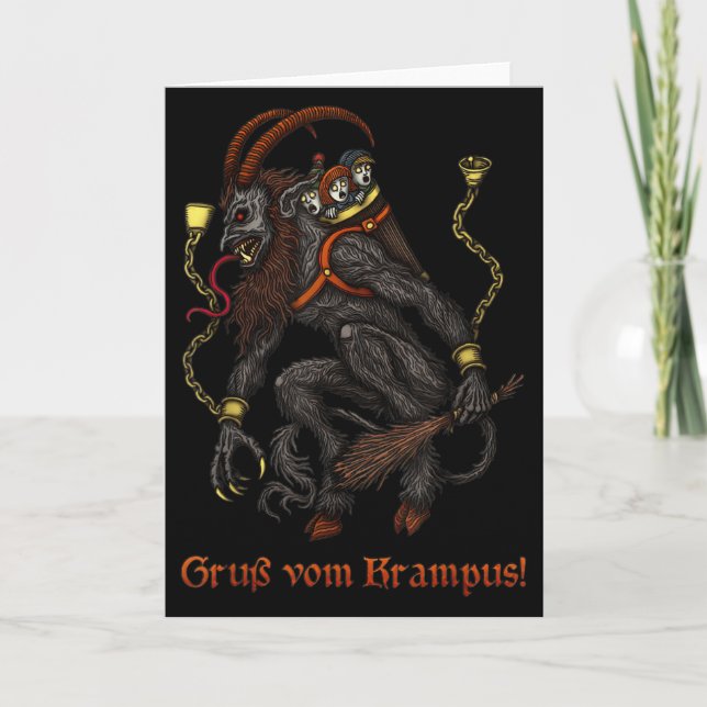 Carte Krampus Dark Christmas Merry Krampus Holiday Horro (Devant)