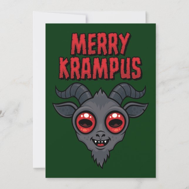 Carte Krampus Joyeux Mignon Effrayant (Devant)