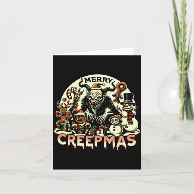Carte Krampus Merry Creepmas Christmas 30’s Retro Cartoo (Devant)