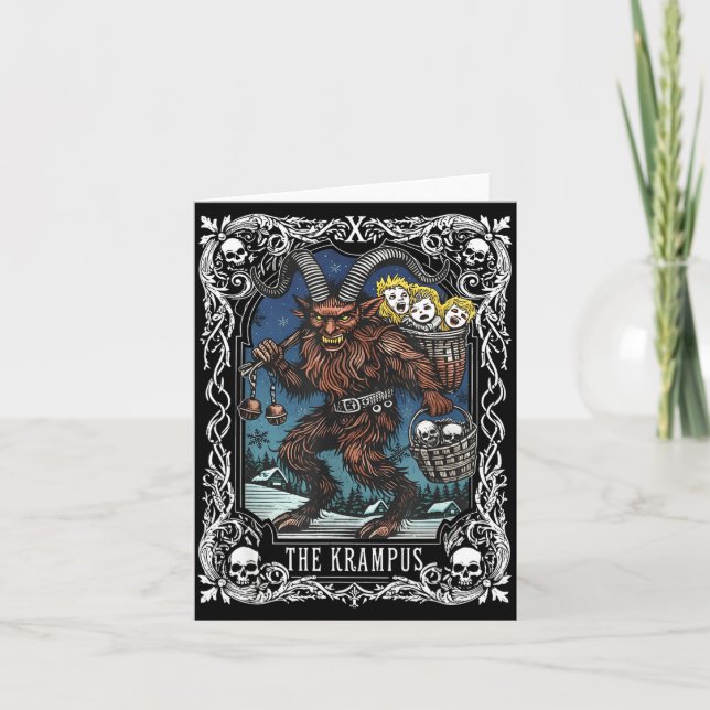 Carte Krampus Tarot Card Design Christmas Season Evil Pa (Devant)