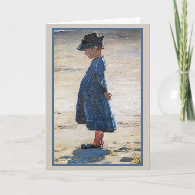 Carte Kroyer - Petite fille debout sur Skagen Beach (Devant)