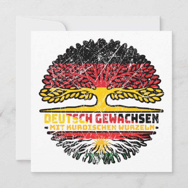 Carte Kurdistan Kurde Deutsch Deutschland Baum Racines (Devant)