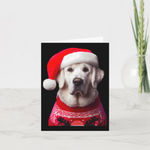 Carte Kuvasz Chien avec le chapeau de Noël Noël Noël Noë