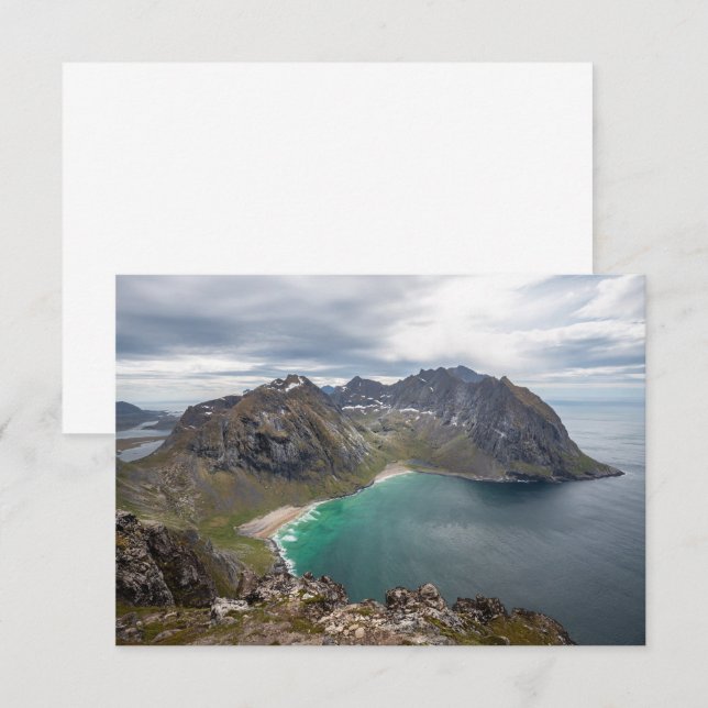 Carte Kvalvika Lofoten Norway (Devant / Derrière)