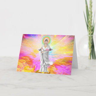 Carte Kwan Yin The Goddess of Compassion With Pink