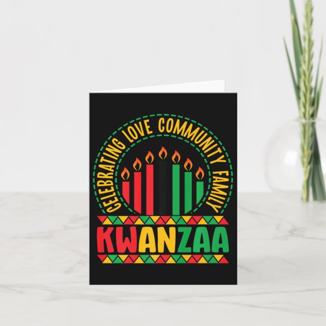 Carte Kwanzaa - Celebrating Love Community &amp; Family (Devant)