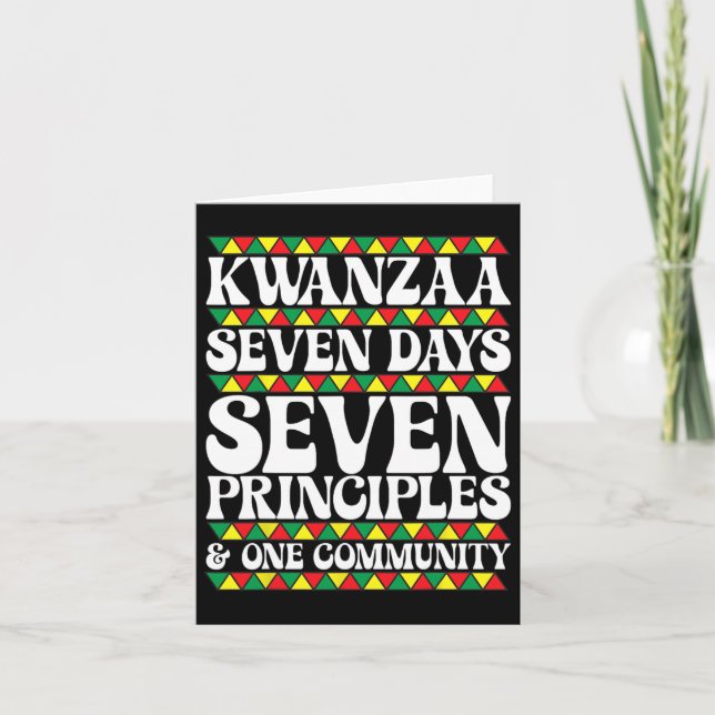 Carte Kwanzaa Sept Jours Sept Principes Une Communauté  (Devant)