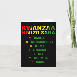 Carte Kwanzaa - Swahili pour les sept principes