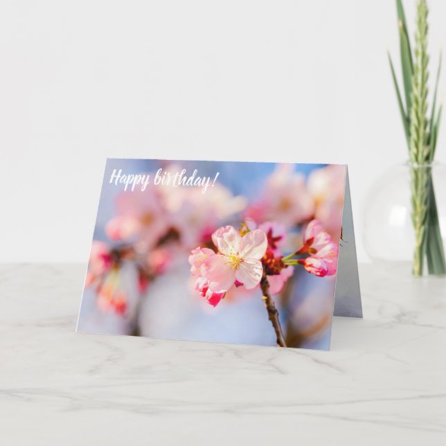 Carte La Beauté Brillante Des Fleurs De Sakura Rose (Devant)