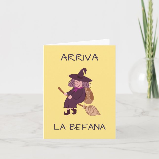 Carte La Befana (Epiphanie) Sorcière de Noël italienne (Devant)