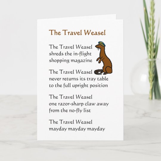 Carte La Belette De Voyage Un Poeme Drole De Voyage De Zazzle Fr