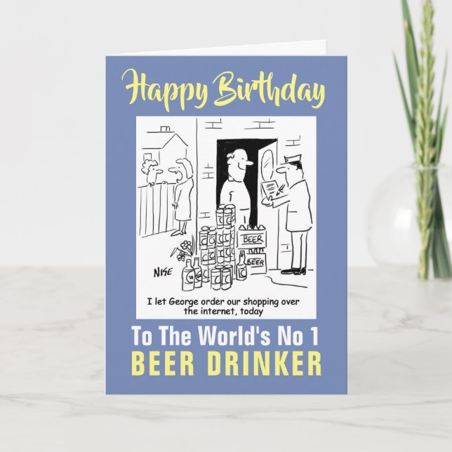 Carte La bière numéro 1 du monde - Joyeux anniversaire (Devant)
