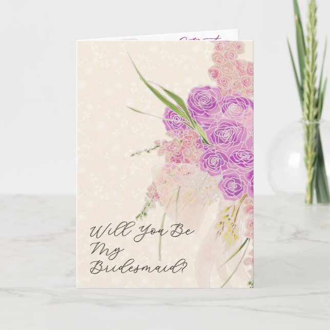 Carte La Boca Gold Will You Be My Bridesmaid bow Bouquet (Devant)